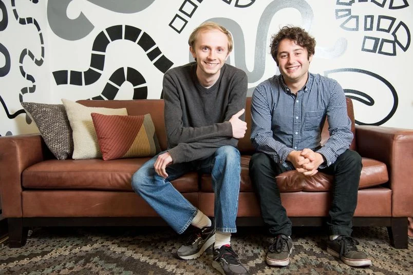 Figma co-founders Evan Wallace and Dylan Field in a photograph published by Figma