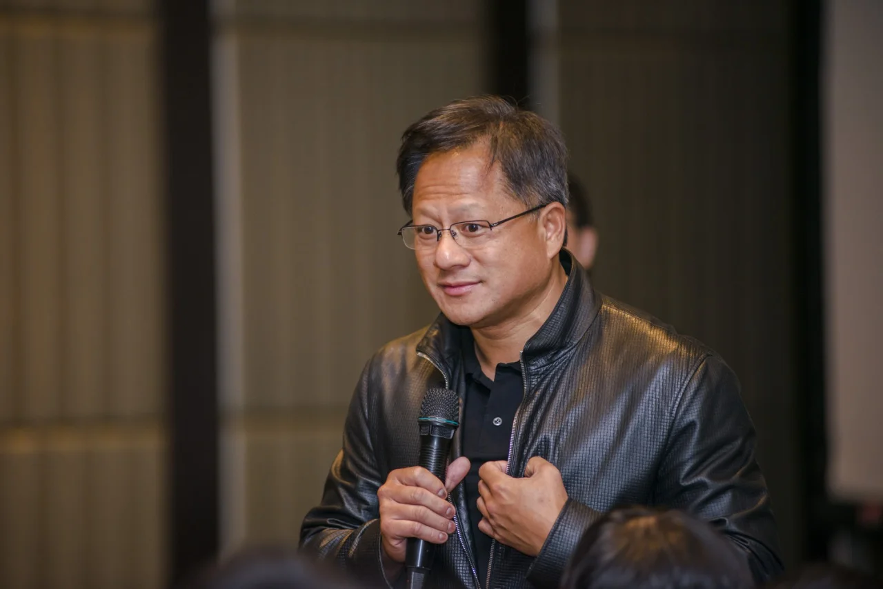 Jensen Huang speaking at Computex Taipei in 2016.